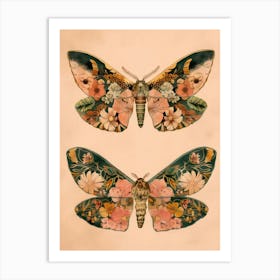 Luminous Butterflies William Morris Style 4 Art Print