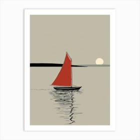 Sailboat At Sunset 31 Art Print