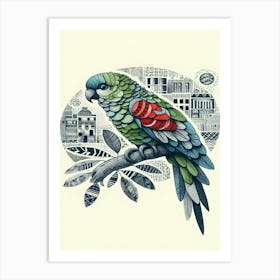 Nimbus Parrot On A Branch Art Print