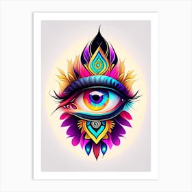 Psychic Abilities, Symbol, Third Eye Tattoo 2 Art Print