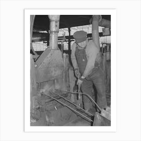 Great Falls, Montana, Anaconda Wire And Cable Company, Workmen Putting Unfinished Rod Into Rolls Of A Finishing Art Print