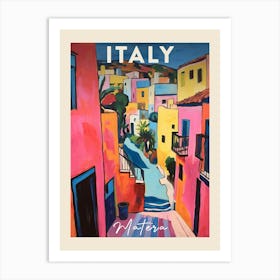 Matera Italy Fauvist Painting Travel Poster Art Print