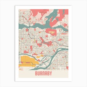 Burnaby Map Poster Art Print