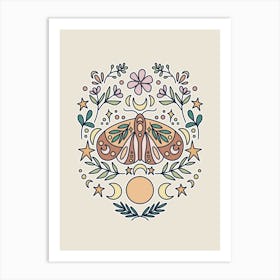 Magical Moon Moth | Oatmeal Art Print