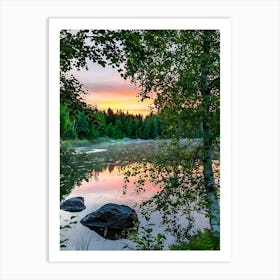 Sunrise At The Lake 1 Art Print