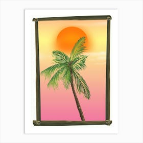 Palm Tree At Sunset Art Print