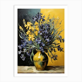 Irises In A Vase art print Art Print