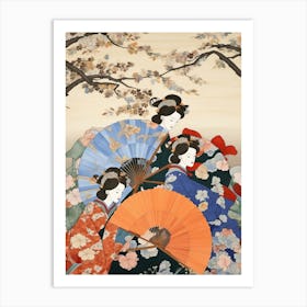 Japanese Fans Sensu Illustration 8 Art Print