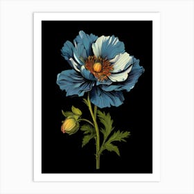 Blue Poppy Flower 1 Art Print