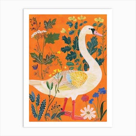 Spring Birds Swan 4 Art Print