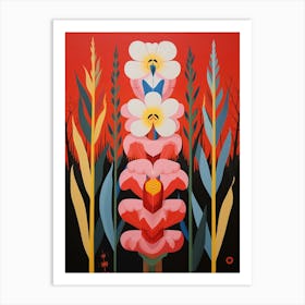 Flower Motif Painting Gladiolus Flower 1 Art Print