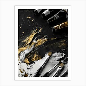 Black And Gold Painting 15 Art Print