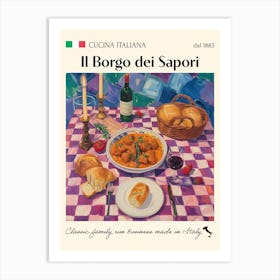 Il Borgo Dei Sapori Trattoria Italian Poster Food Kitchen Art Print