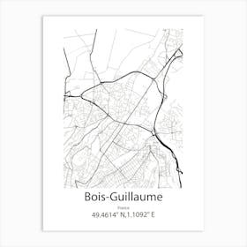 Bois Guillaume,France Minimalist Map Art Print