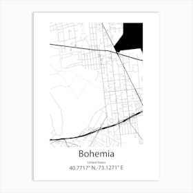 Bohemia,United States Minimalist Map Art Print