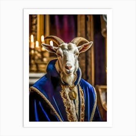 Regal Caprine Nobility: His Grace, Earl of Pastures Royal Animal Series Art Print