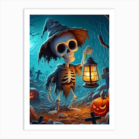 Halloween Skeleton 1 Art Print