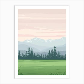 Landscape With Mountains And Trees 1 Art Print