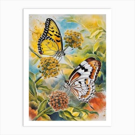 Butterfly On A Flower Art Print