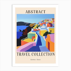 Abstract Travel Collection Poster Santorini Greece 2 Art Print