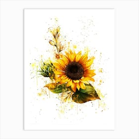 beauty flower watercolor Art Print