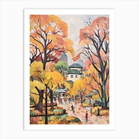 Autumn City Park Painting Ueno Park Tokyo 2 Art Print