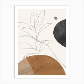 Abstract Minimalist Line Plant Art Print