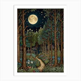 William Morris Forest At Night Art Print