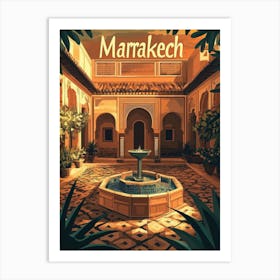 Aihrgdesign A Mid Century Modern Travel Poster For Marrakech 1 Art Print