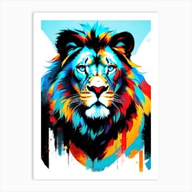 Colorful Lion Painting Art Print