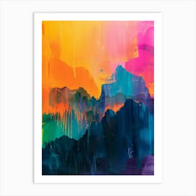 Abstract - Colorful Mountains Art Print