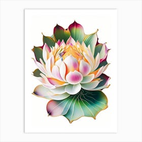 Double Lotus Decoupage 1 Art Print