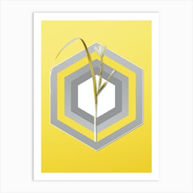 Botanical Cape Tulip in Gray and Yellow Gradient n.308 Art Print