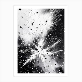 Falling, Snowflakes, Black & White 2 Art Print