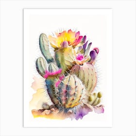 Echinocereus Cactus Storybook Watercolours 1 Art Print