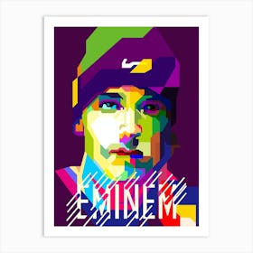 Eminem American Singer Hip Hop And Rap Pop Art Wpap Art Print