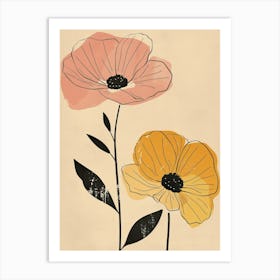 Busan Flower Market Boho Minimalist Style Art Print