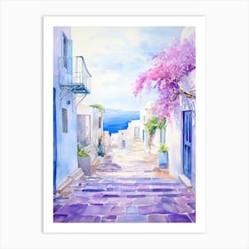 Watercolor Of Greece Art Print