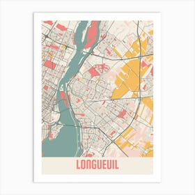 Longueuil Map Poster Art Print