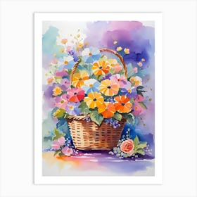 Basket Of Flowers 8 Art Print