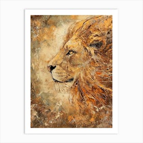 Textured Lion Painting 1 Art Print