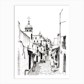 Street Scene In Sicily Art Print