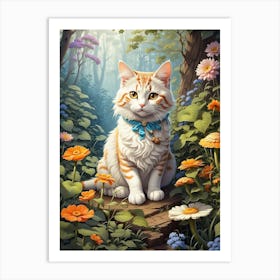 Cat In The Woods Art Print