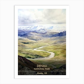 Denali National Park Watercolour 1 Art Print