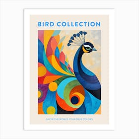 Peacock Geometric Colourful Patterns Poster Art Print