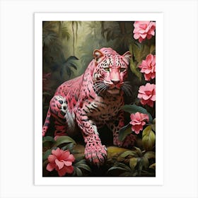 Pink Leopard In The Jungle art print 1 Art Print