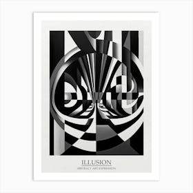 Illusion Abstract Black And White 3 Poster Art Print
