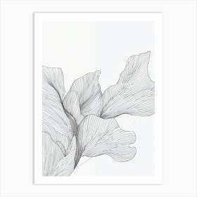 Line Drawing Of A Flower 2 Art Print