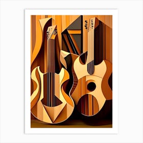 Guitarswoodgrain Art Print