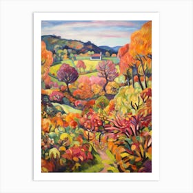 Autumn Gardens Painting Powis Castle Gardens United Kingdom 1 Art Print